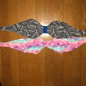 PINK bandeau bikini tops